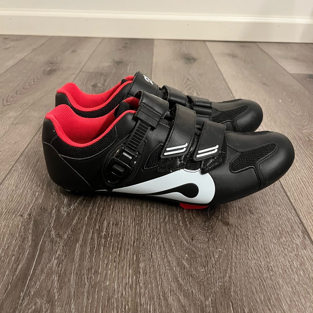 Men’s Peleton Cycling Shoes Cleats Size 10 Red Black 43